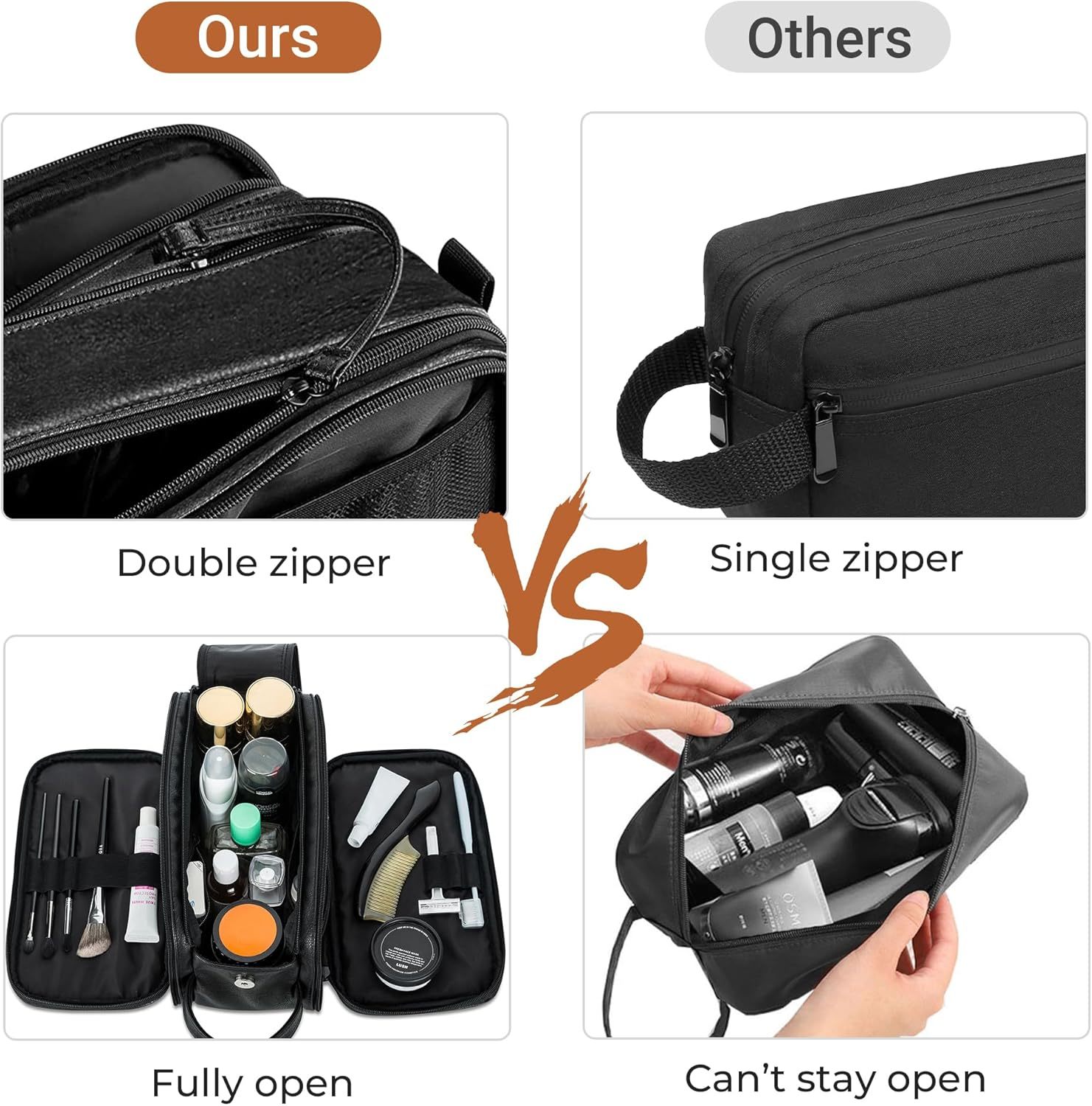 Noldena Vegan Leather Toiletry Bag for Men