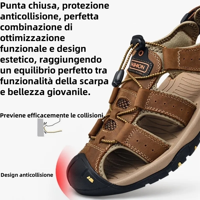 【🎁Ultimo giorno a metà prezzo, non perderlo】 Sandali ortopedici dal design ergonomico, pelle bovina selezionata + cuciture a mano