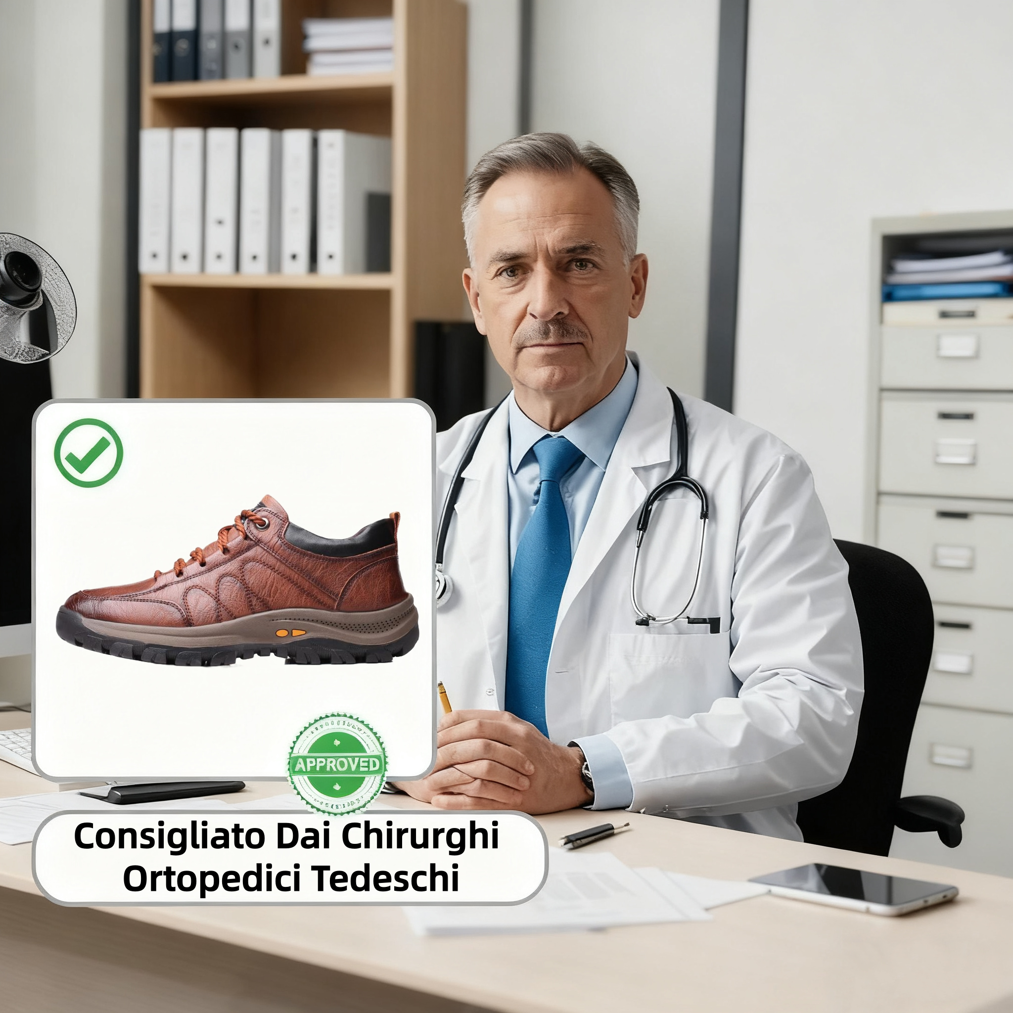 ⏰ Solo oggi: 70% di sconto – non perdere questa occasione! 🐂 Scarpe ortopediche da uomo migliorate, realizzate in vera pelle di vacchetta australiana. 👞 Cucite a mano. ✅ - Allevia efficacemente il dolore ai piedi.