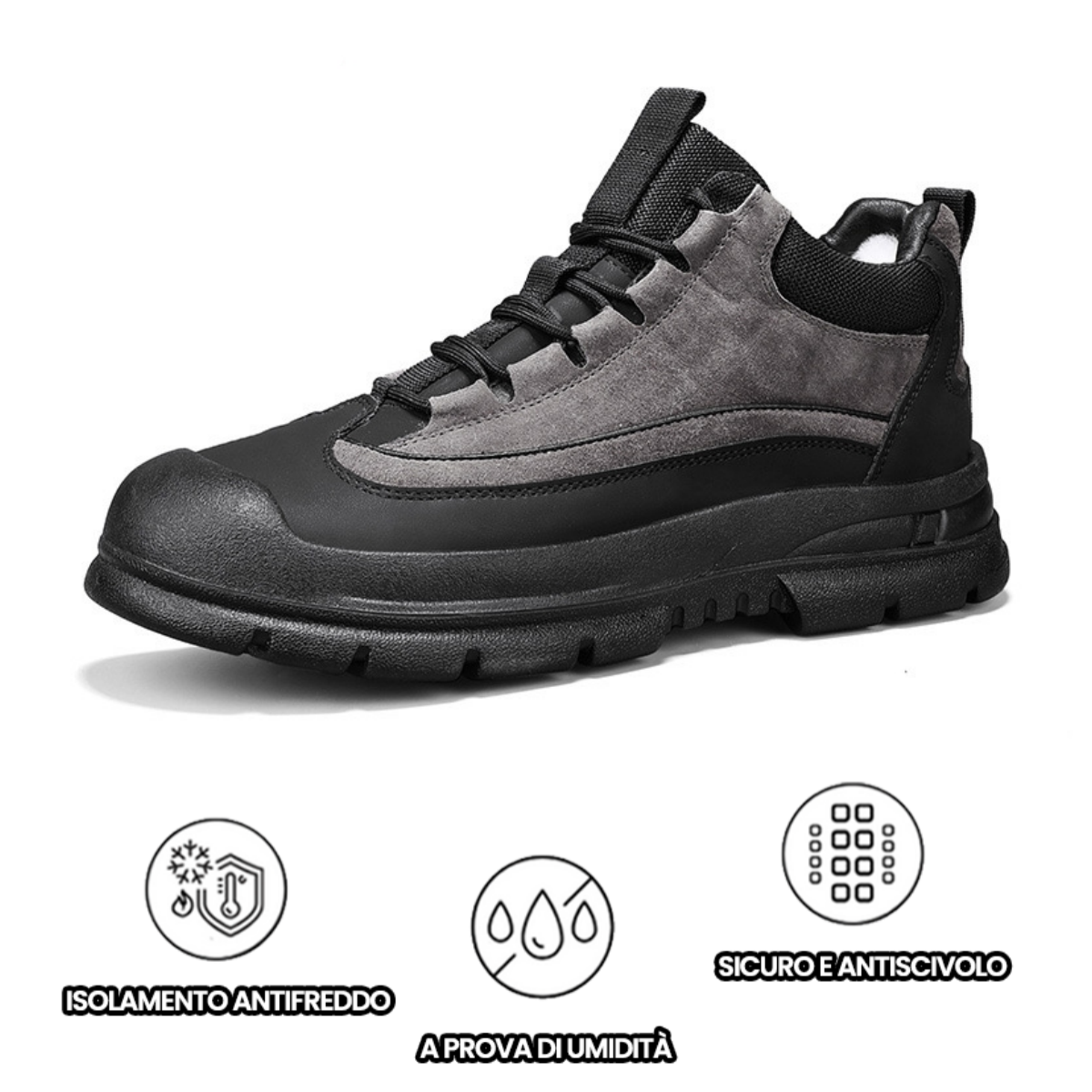 ⏰Sconto del 50% oggi, non lasciartelo sfuggire! 🐂Scarpe invernali ortopediche da uomo, realizzate in vera pelle scamosciata e lana di alta qualità👞cucite a mano✅ - alleviano efficacemente il dolore ai piedi.