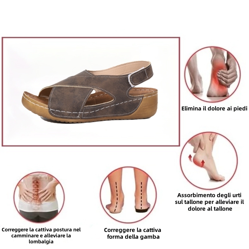 [🎁Offerta limitata estiva a metà prezzo, non lasciartela sfuggire] Sandali ortopedici dal design ergonomico, camminata senza dolore 👞 rendono la camminata più confortevole