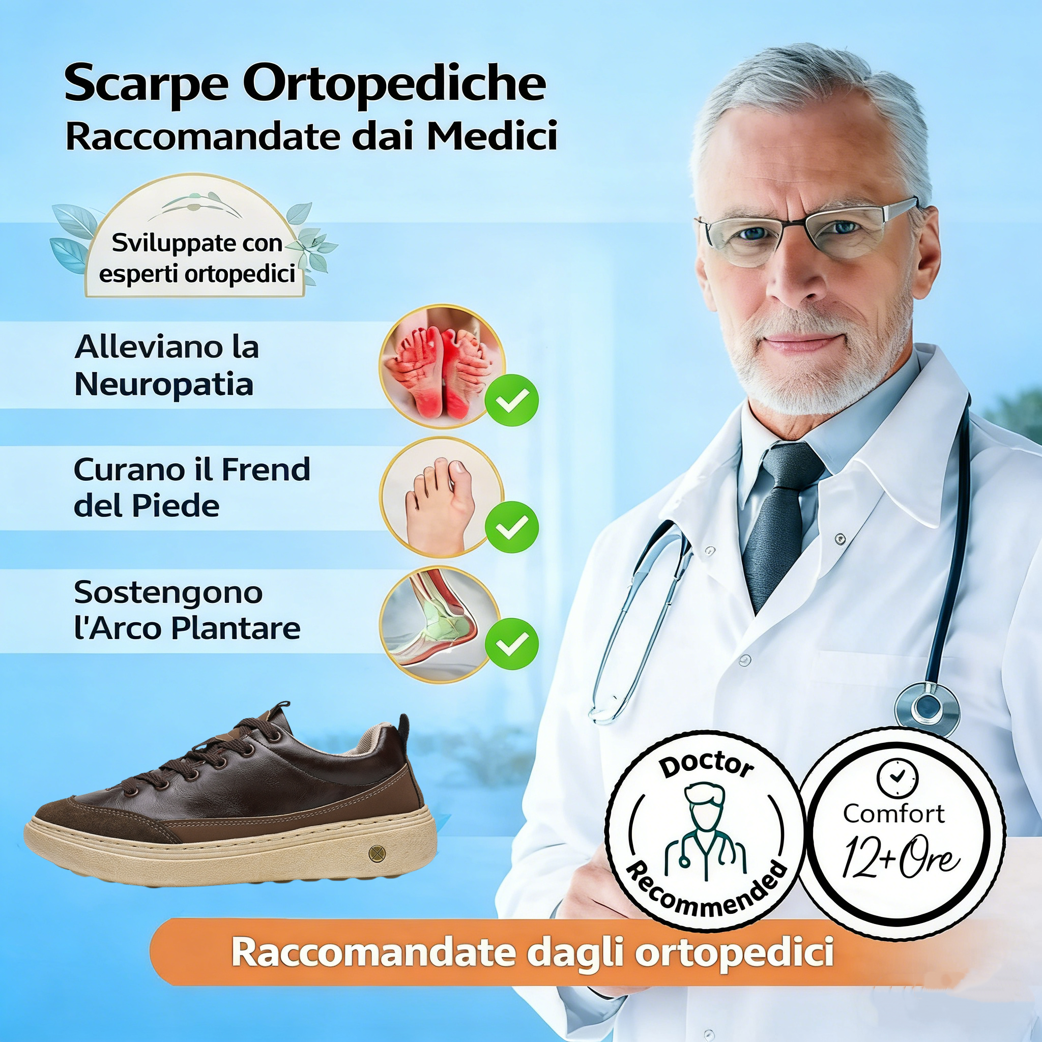 ⏰ Sconto del 70% oggi – Da non perdere! Scarpe ortopediche in pelle bovina dal design ergonomico, impermeabili e antiscivolo🦶efficaci nell'alleviare il dolore ai piedi✅️
