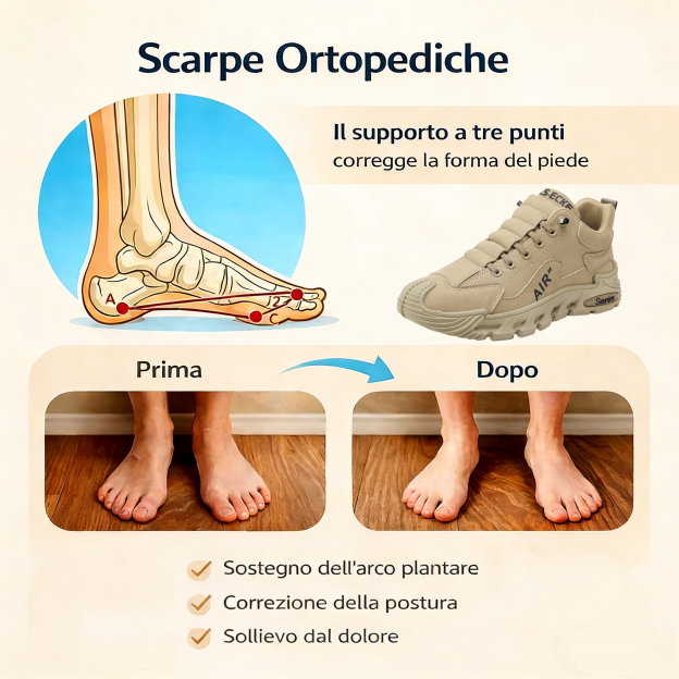 ⏰Offerta a tempo limitato: approfitta oggi stesso del 70% di sconto! Scarpe ortopediche ergonomiche, impermeabili e antiscivolo ✅️ Alleviano efficacemente il dolore ai piedi