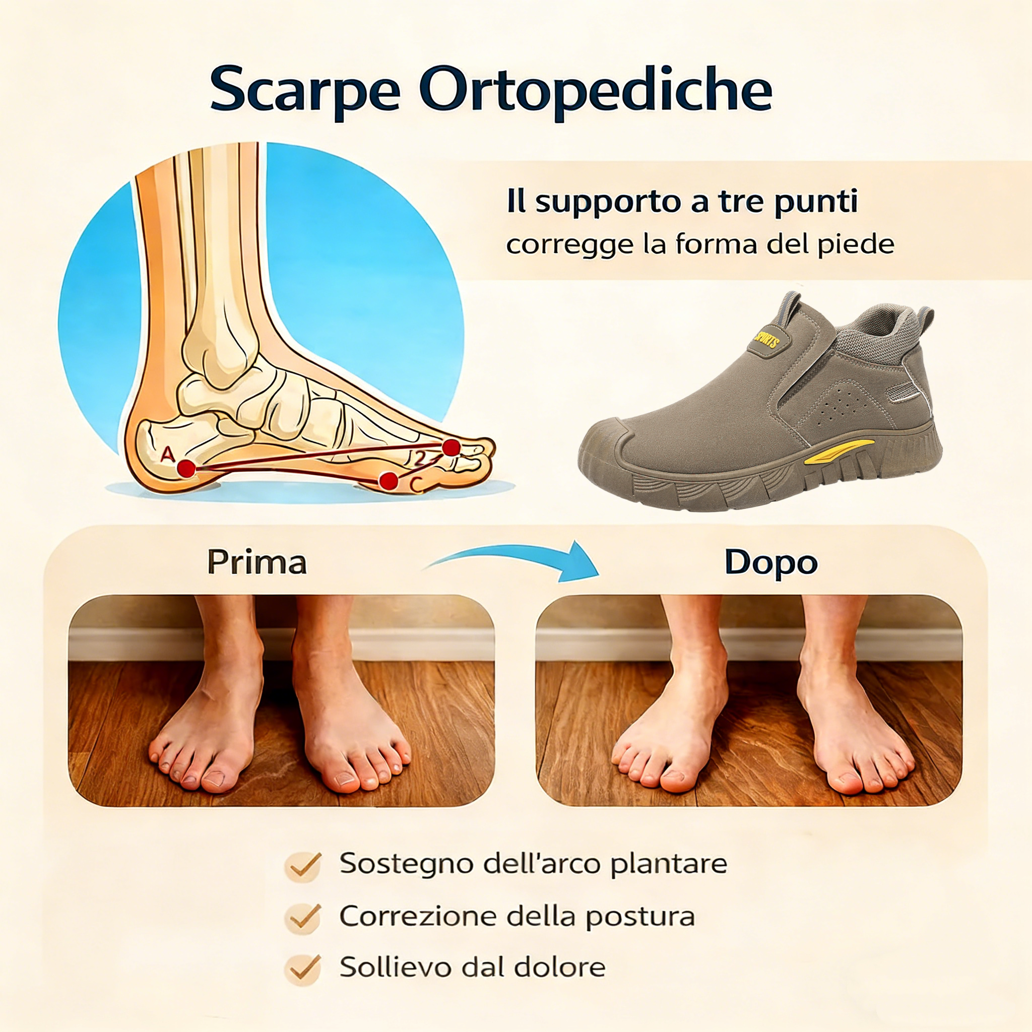 ⏰Sconto del 50% oggi, non perdete l'occasione! Scarpe ortopediche dal design ergonomico che alleviano efficacemente il dolore ai piedi🛡️ proteggono i piedi, sono traspiranti e cucite a mano.