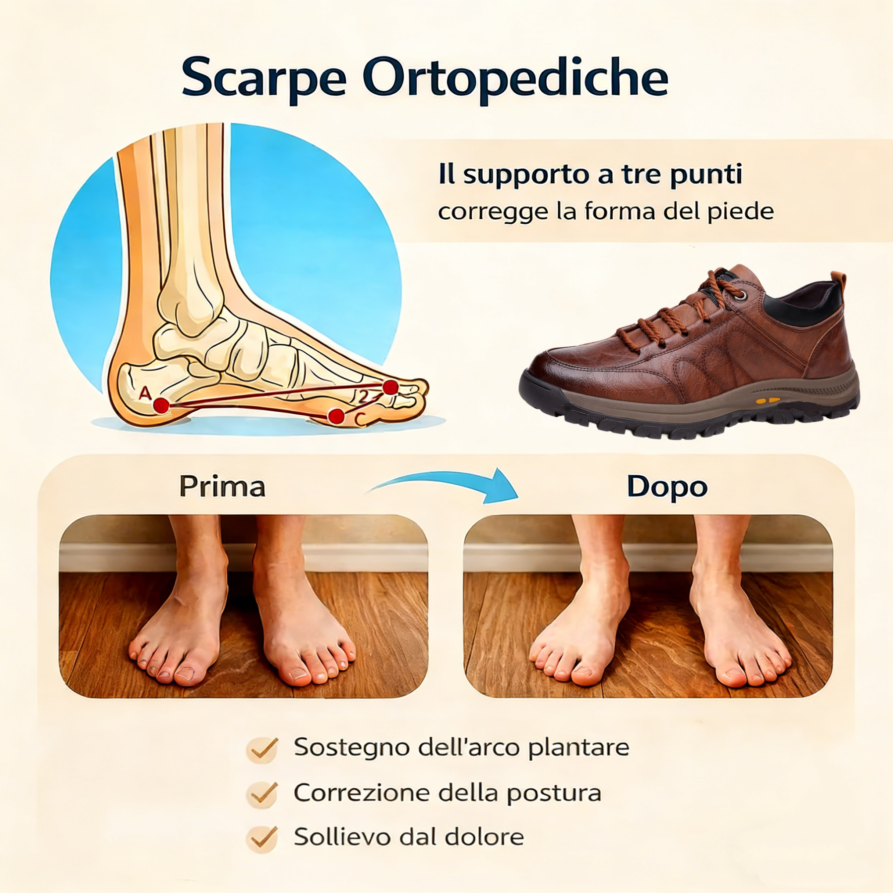 ⏰ Solo oggi: 70% di sconto – Non lasciartelo sfuggire! 🐂 Scarpe ortopediche da uomo di nuova generazione, realizzate in vera pelle australiana. 👞 Cucite a mano. Impermeabili e antiscivolo, ✅ Alleviano efficacemente il dolore ai piedi.
