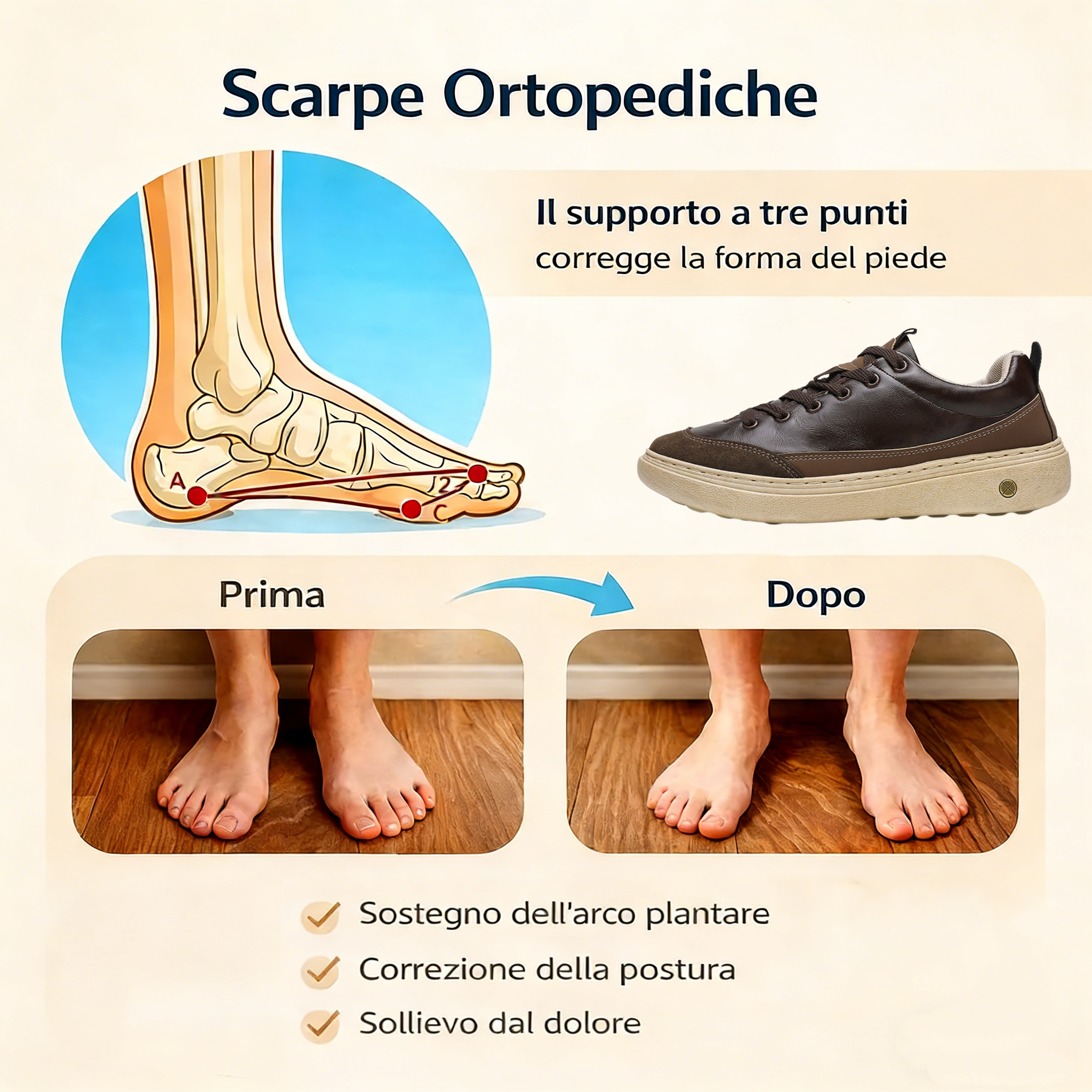 ⏰ Sconto del 70% oggi – Da non perdere! Scarpe ortopediche in pelle bovina dal design ergonomico, impermeabili e antiscivolo🦶efficaci nell'alleviare il dolore ai piedi✅️