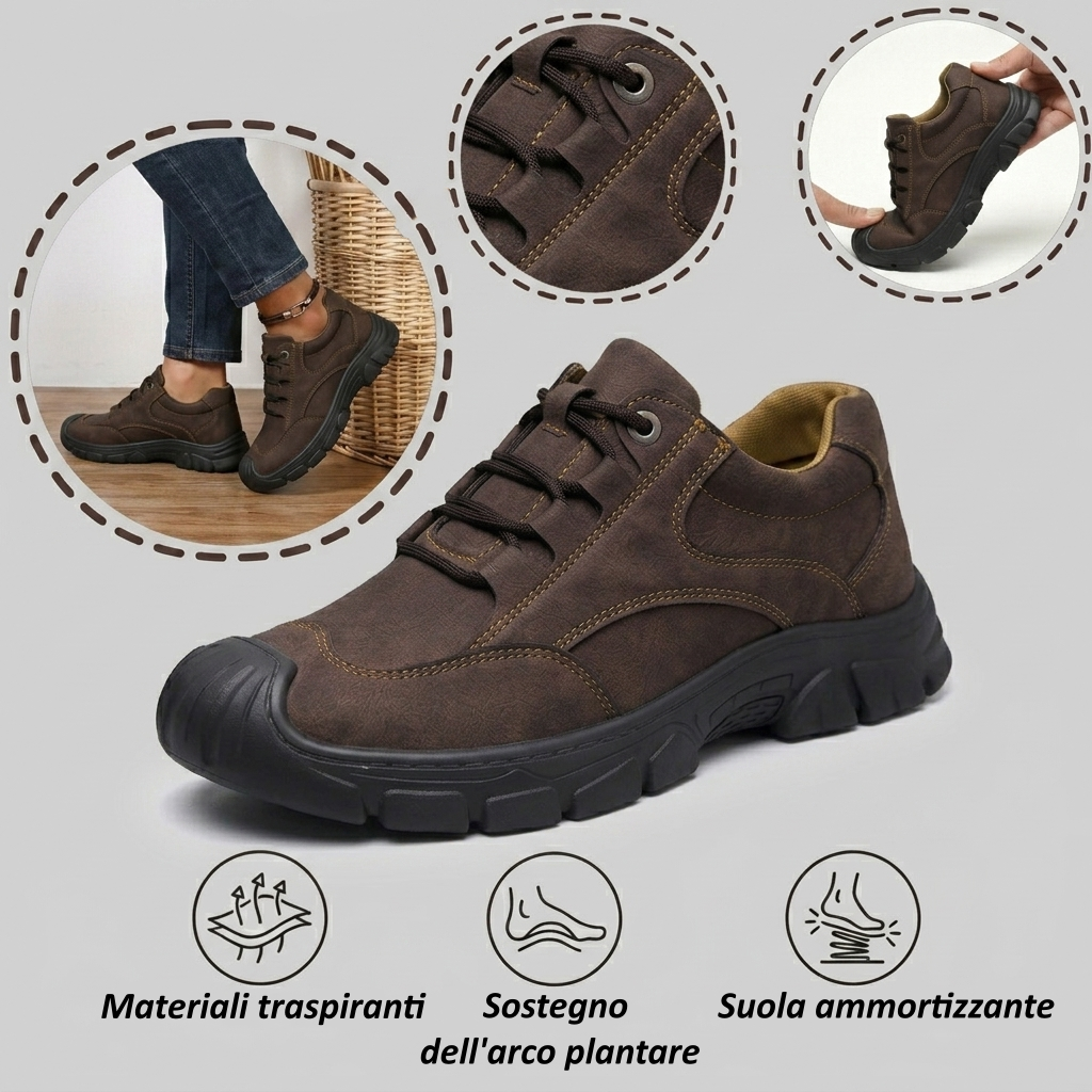 ⏰Sconto del 70% oggi - Non perdete l'occasione! 👞Nuovissime scarpe ortopediche in pelle scamosciata, impermeabili e antiscivolo🦶 Alleviano facilmente il dolore ai piedi
