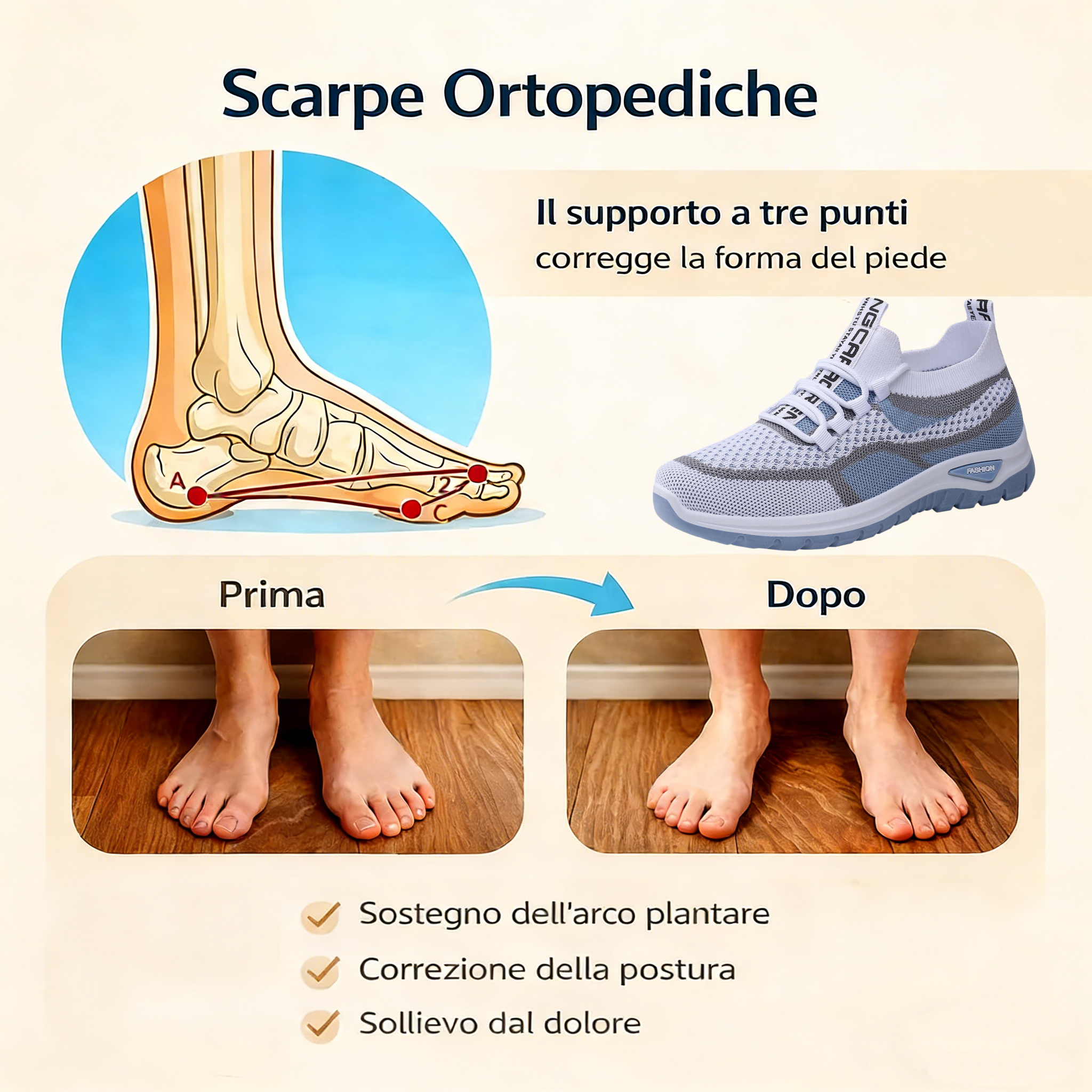 【⏰Ultimo giorno, 70% di sconto! Non perdete l'occasione!】Scarpe ortopediche ergonomiche con assorbimento degli urti, ✅️scarpe ortopediche salutari progettate specificamente per le donne europee.
