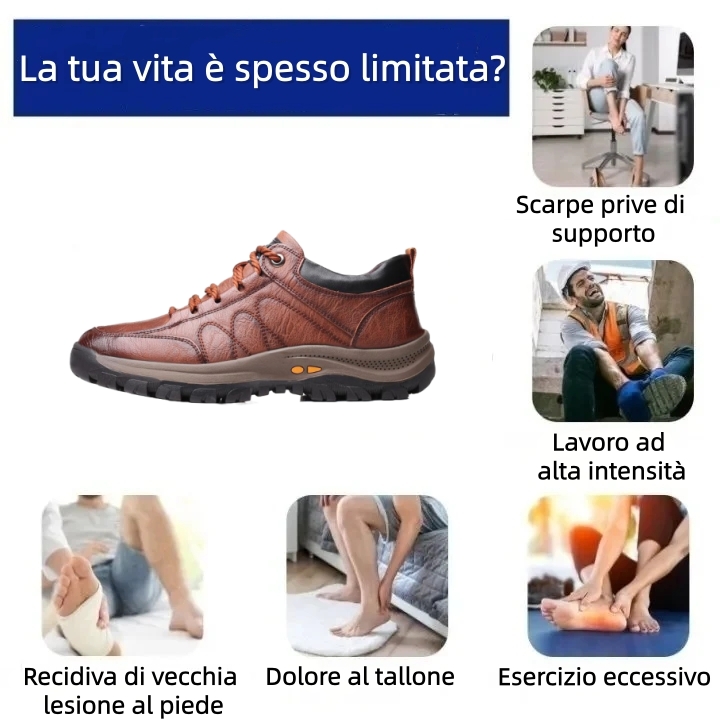 ⏰ Solo oggi: 70% di sconto – non perdere questa occasione! 🐂 Scarpe ortopediche da uomo migliorate, realizzate in vera pelle di vacchetta australiana. 👞 Cucite a mano. ✅ - Allevia efficacemente il dolore ai piedi.