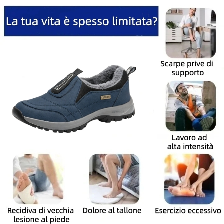 【🎄Offerta natalizia a tempo limitato con sconto del 50% - Non lasciartela sfuggire!】Scarpe invernali ergonomiche, impermeabili, antiscivolo e ortopediche - fodera in lana + vera pelle cucita a mano 👞