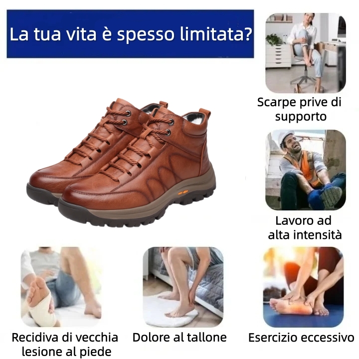 ⏰Sconto del 70% oggi, non lasciartelo sfuggire! 🐂 Scarpe invernali ortopediche da uomo, realizzate in vera pelle bovina australiana 👞 Fodera in lana ✅ - allevia efficacemente il dolore ai piedi.
