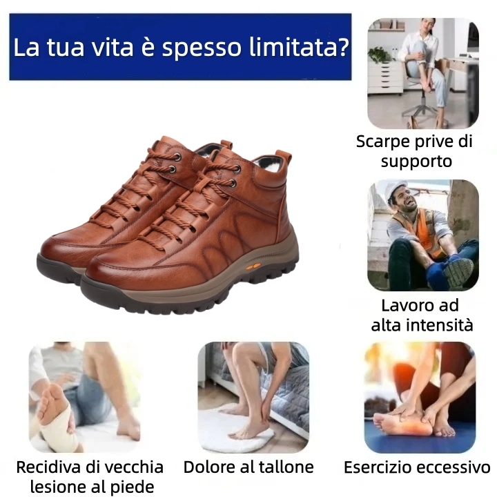 ⏰Sconto del 70% oggi, non lasciartelo sfuggire! 🐂 Scarpe invernali ortopediche da uomo, realizzate in vera pelle bovina australiana 👞 Fodera in lana ✅ - allevia efficacemente il dolore ai piedi.