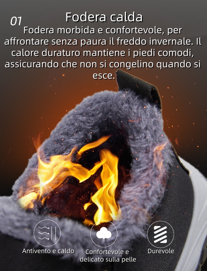 【⏰Ultimo giorno per il 50% di sconto - Non lasciartelo sfuggire!】Scarpe invernali ortopediche ergonomiche - fodera in lana  + vera pelle cucita a mano 👞