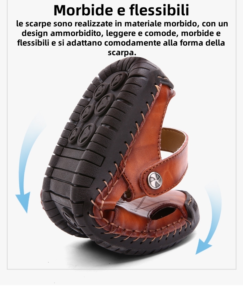 【🎁Ultimo giorno a metà prezzo, non perderlo】 Sandali ortopedici dal design ergonomico, pelle bovina selezionata + cuciture a mano