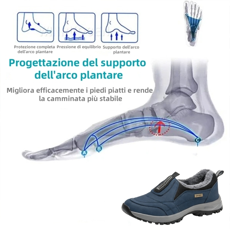 【⏰Ultimo giorno per il 50% di sconto - Non lasciartelo sfuggire!】Scarpe invernali ortopediche ergonomiche - fodera in lana  + vera pelle cucita a mano 👞