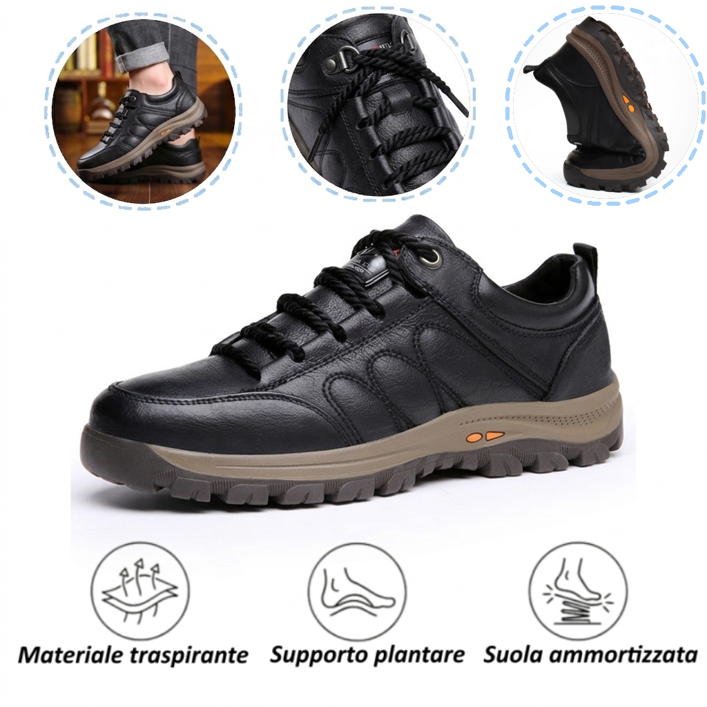 ⏰ Oggi sconto del 70% — Da non perdere!🐂 Nuove scarpe ortopediche da uomo in pelle bovina, impermeabili e antiscivolo,🦶 efficaci nell'alleviare il dolore ai piedi.