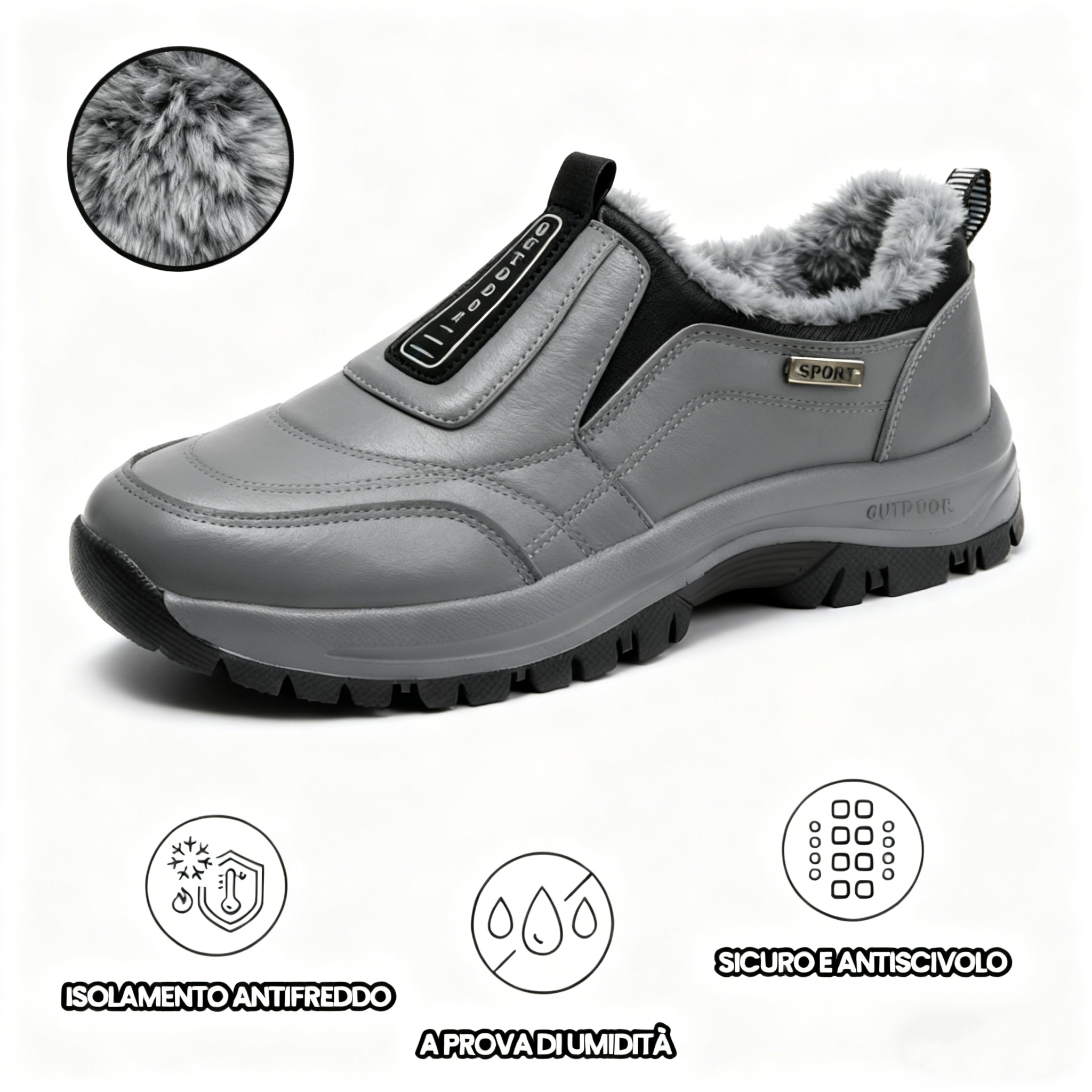 【🎄Offerta natalizia a tempo limitato con sconto del 50% - Non lasciartela sfuggire!】Scarpe invernali ergonomiche, impermeabili, antiscivolo e ortopediche - fodera in lana + vera pelle cucita a mano 👞