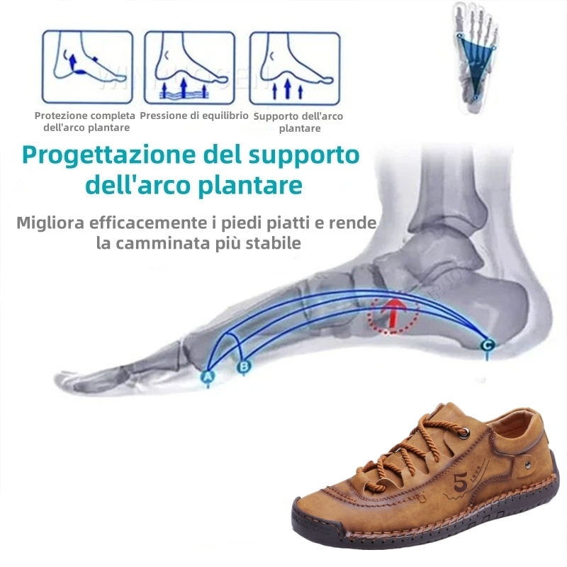 【🔥Sconto del 50% oggi - da non perdere】 Scarpe ortopediche dal design ergonomico - pelle di alta qualità + cucito a mano 👞