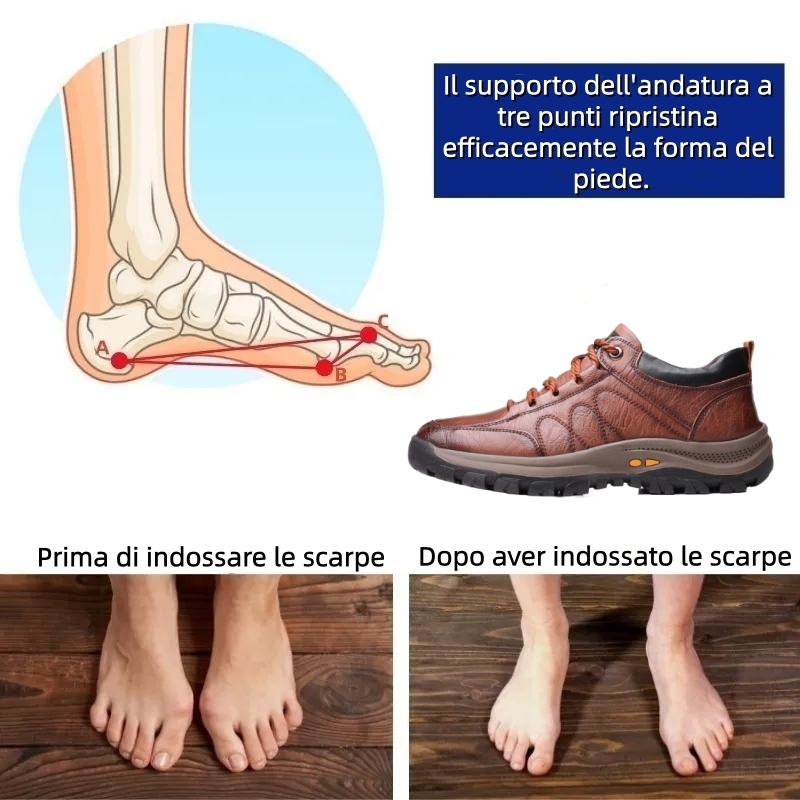 ⏰ Solo oggi: 70% di sconto – non perdere questa occasione! 🐂 Scarpe ortopediche da uomo migliorate, realizzate in vera pelle di vacchetta australiana. 👞 Cucite a mano. ✅ - Allevia efficacemente il dolore ai piedi.