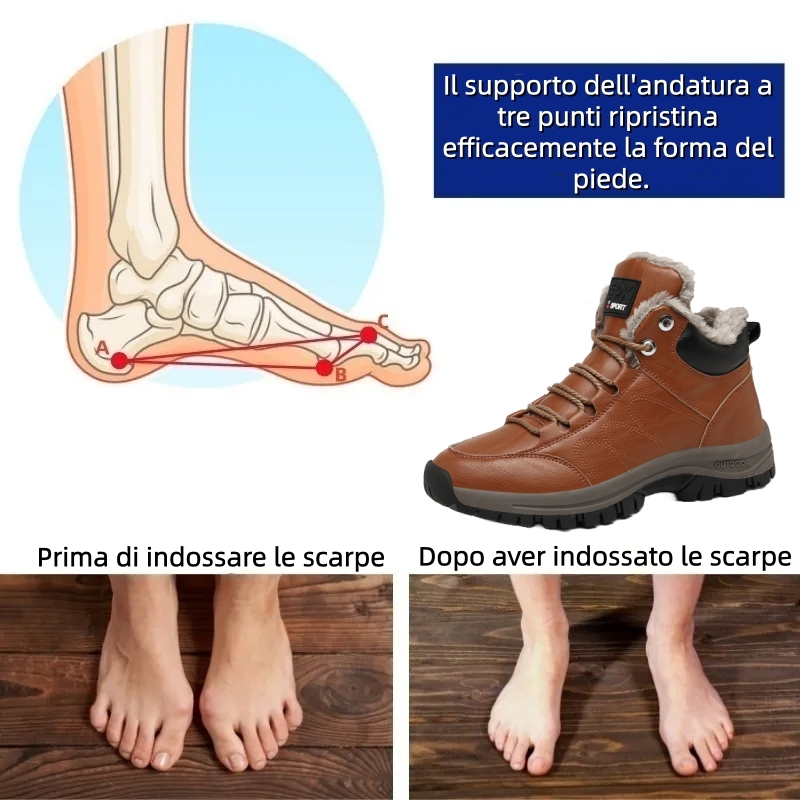 ⏰Sconto del 70% oggi, non lasciartelo sfuggire! 🐂 Scarpe invernali ortopediche da uomo, realizzate in vera pelle bovina australiana e lana 👞 Cucite a mano ✅ - Alleviano efficacemente il dolore ai piedi.