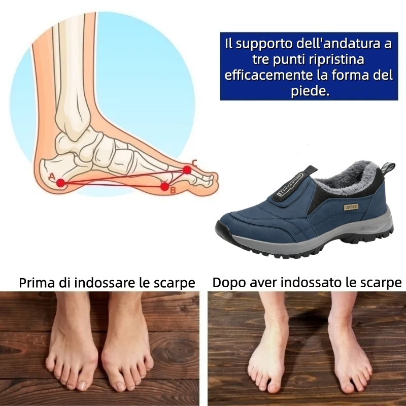 【🎄Offerta natalizia a tempo limitato con sconto del 50% - Non lasciartela sfuggire!】Scarpe invernali ergonomiche, impermeabili, antiscivolo e ortopediche - fodera in lana + vera pelle cucita a mano 👞