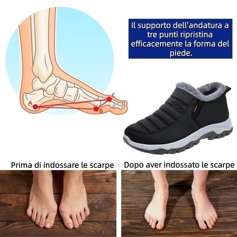 【⏰Ultimo giorno per il 50% di sconto - Non lasciartelo sfuggire!】Scarpe invernali ortopediche ergonomiche - fodera in lana  + vera pelle cucita a mano 👞