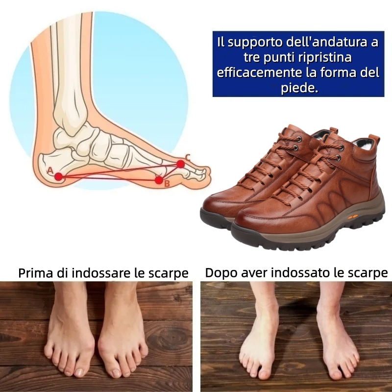 ⏰Sconto del 70% oggi, non lasciartelo sfuggire! 🐂 Scarpe invernali ortopediche da uomo, realizzate in vera pelle bovina australiana 👞 Fodera in lana ✅ - allevia efficacemente il dolore ai piedi.