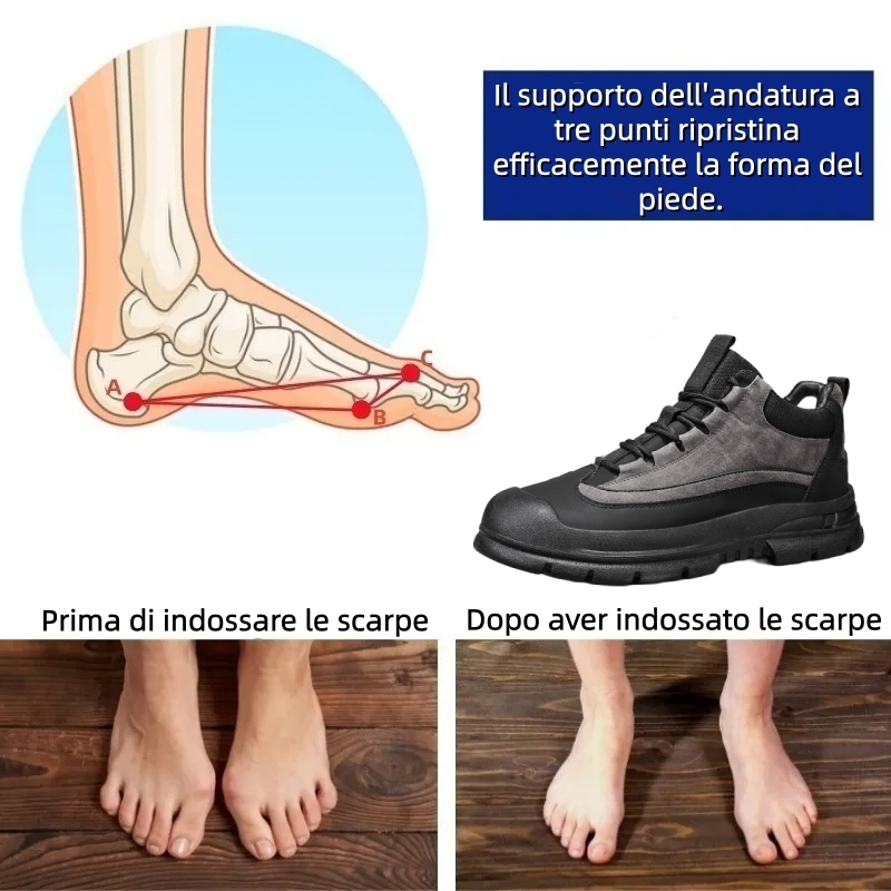 ⏰Sconto del 50% oggi, non lasciartelo sfuggire! 🐂Scarpe invernali ortopediche da uomo, realizzate in vera pelle scamosciata e lana di alta qualità👞cucite a mano✅ - alleviano efficacemente il dolore ai piedi.
