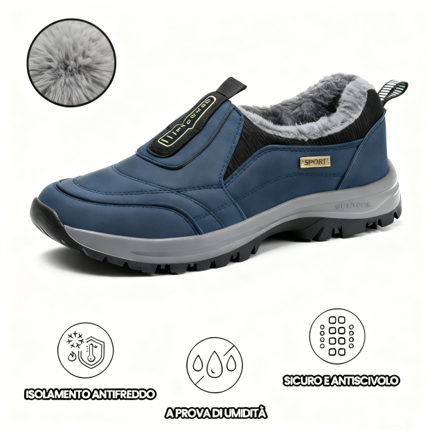 【🎄Offerta natalizia a tempo limitato con sconto del 50% - Non lasciartela sfuggire!】Scarpe invernali ergonomiche, impermeabili, antiscivolo e ortopediche - fodera in lana + vera pelle cucita a mano 👞
