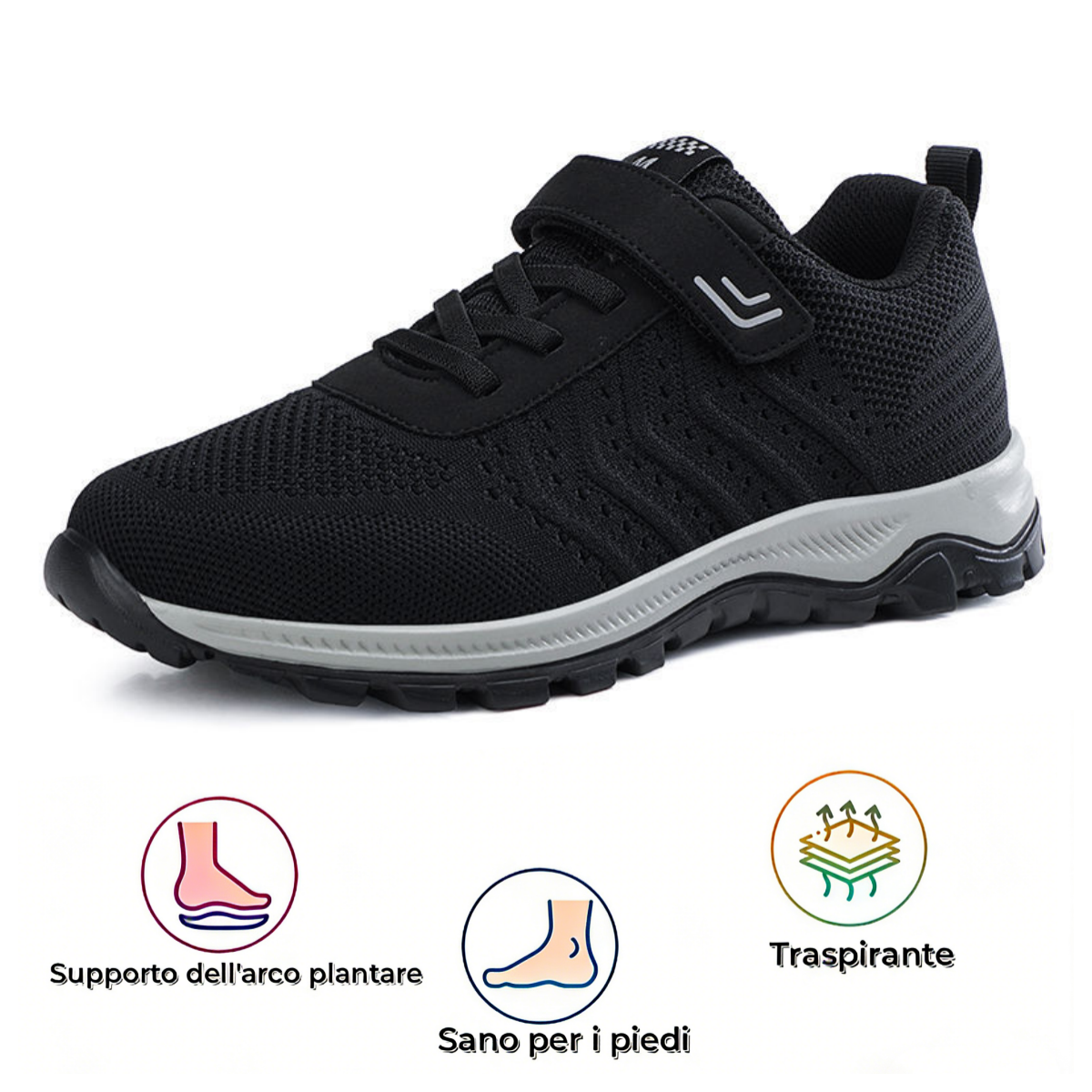 ⏰ Ultimo giorno: 50% di sconto – non lasciartelo sfuggire! Nuove scarpe ortopediche per persone di mezza età e anziane, design traspirante con velcro, di' addio ai piedi sudati✅ – allevia efficacemente il dolore