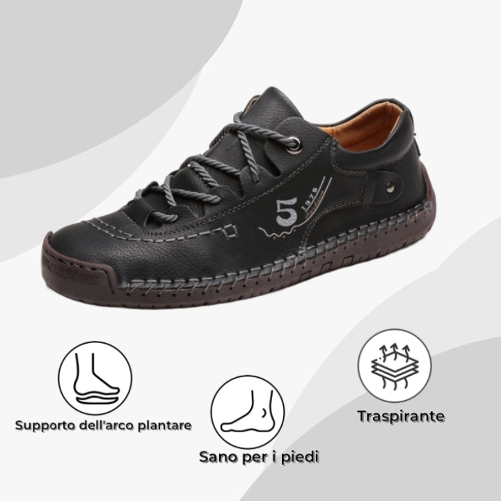 【🔥Sconto del 50% oggi - da non perdere】 Scarpe ortopediche dal design ergonomico - pelle di alta qualità + cucito a mano 👞