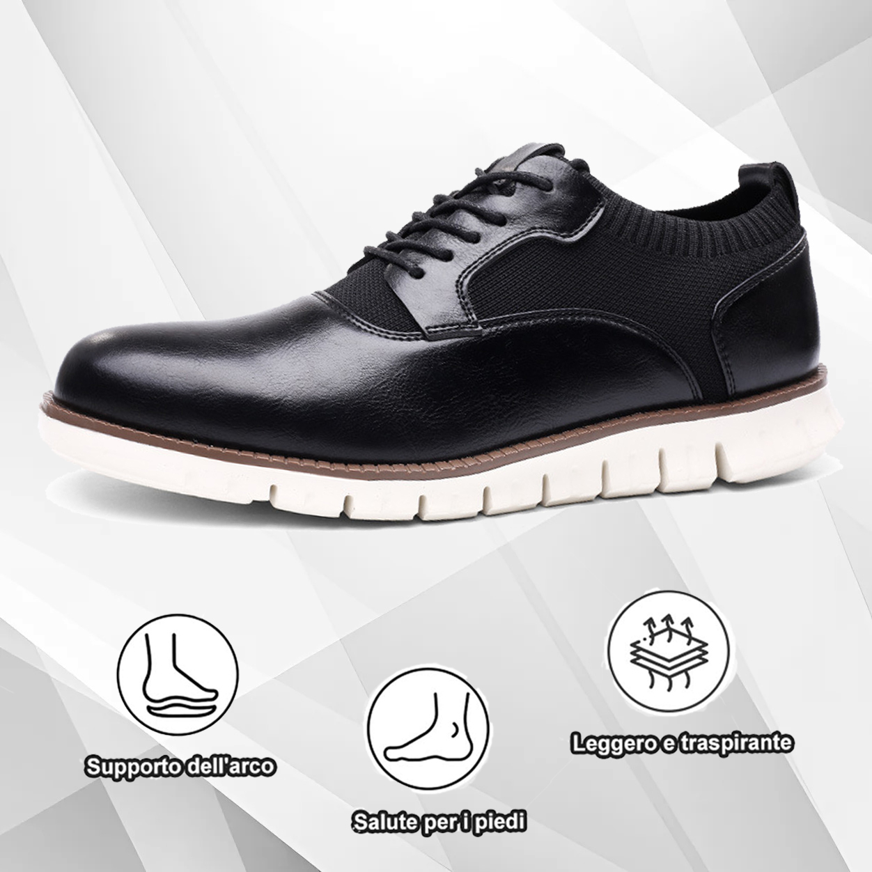 (🔥50% di sconto oggi - prendilo!) Scarpe ortopediche premium ed eleganti 👞 - Design ergonomico per alleviare il dolore