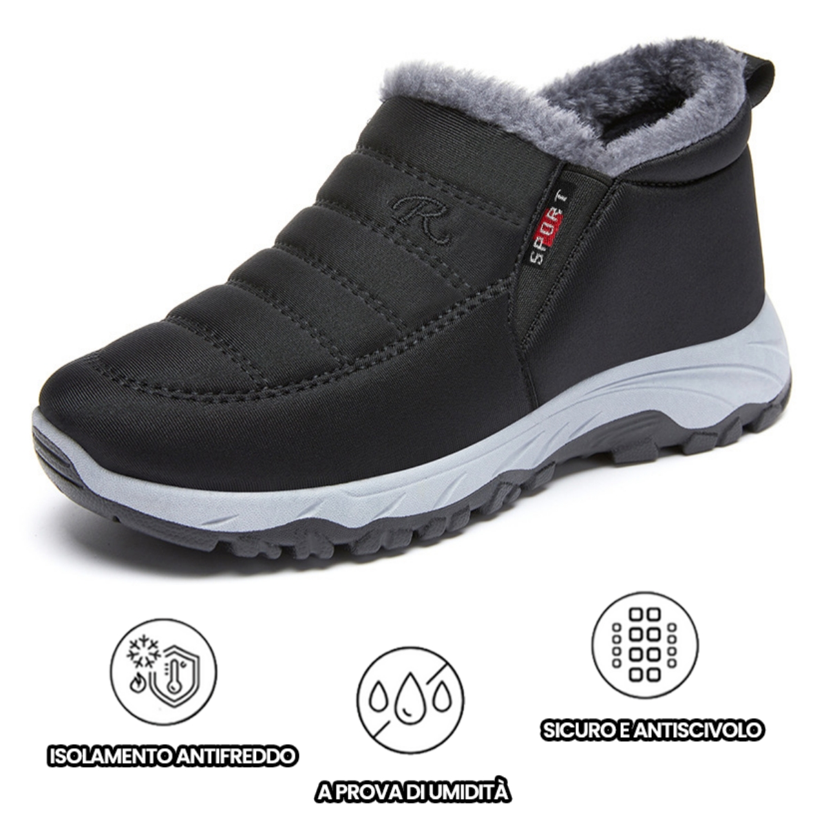 【⏰Ultimo giorno per il 50% di sconto - Non lasciartelo sfuggire!】Scarpe invernali ortopediche ergonomiche - fodera in lana  + vera pelle cucita a mano 👞