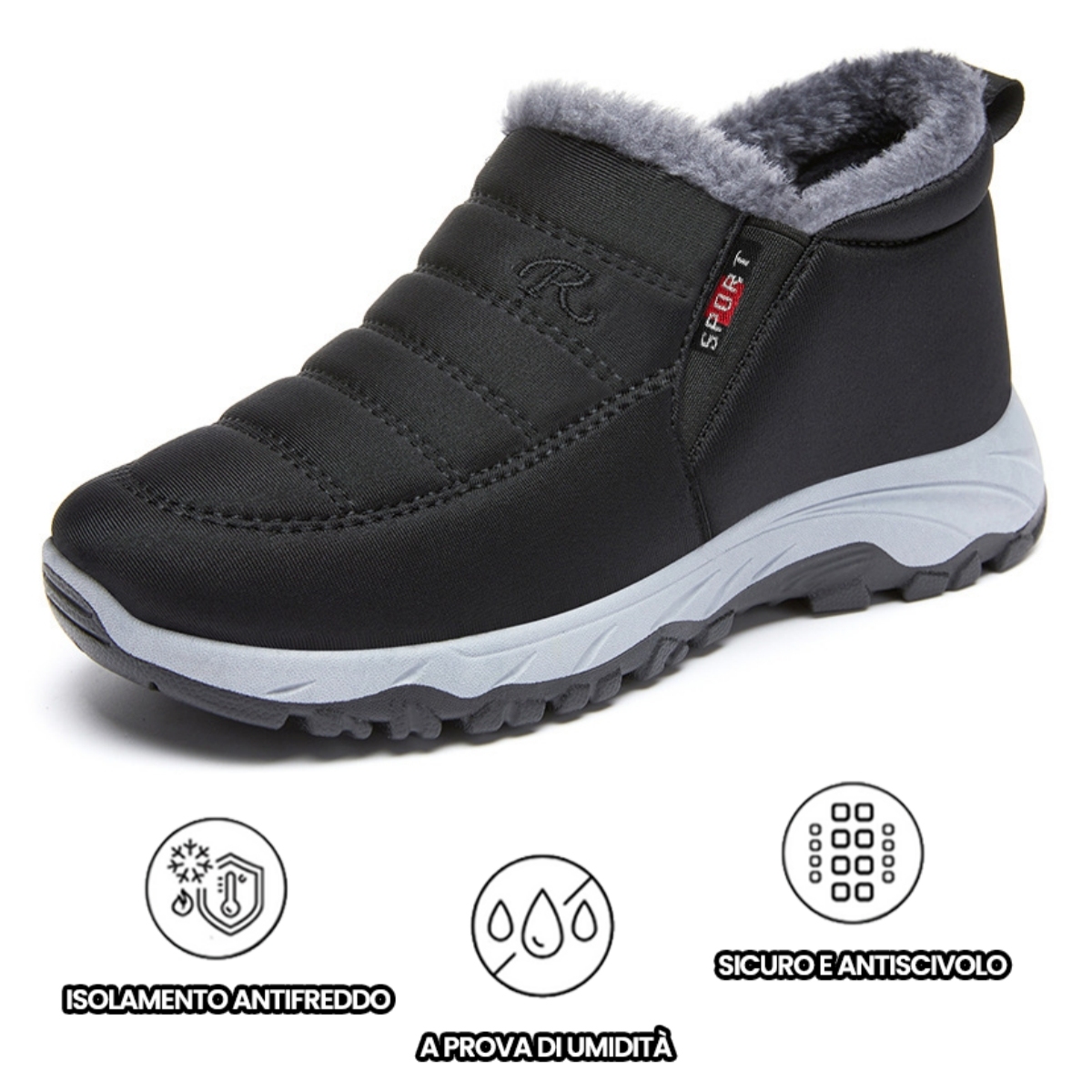 【⏰Ultimo giorno per il 50% di sconto - Non lasciartelo sfuggire!】Scarpe invernali ortopediche ergonomiche - fodera in lana  + vera pelle cucita a mano 👞