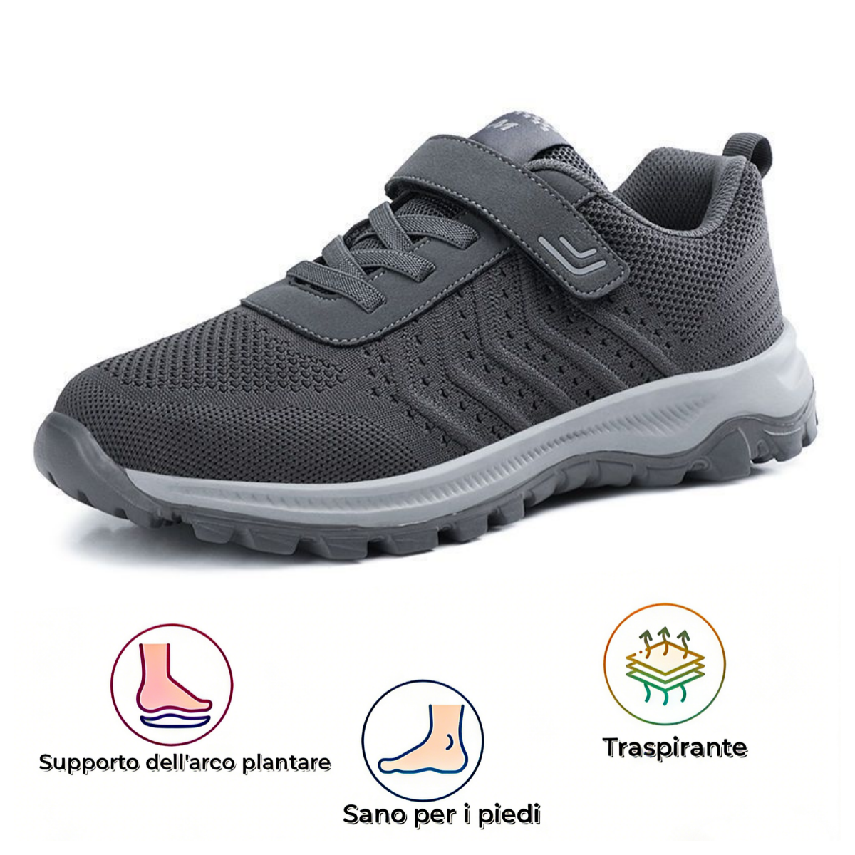 ⏰ Ultimo giorno: 50% di sconto – non lasciartelo sfuggire! Nuove scarpe ortopediche per persone di mezza età e anziane, design traspirante con velcro, di' addio ai piedi sudati✅ – allevia efficacemente il dolore