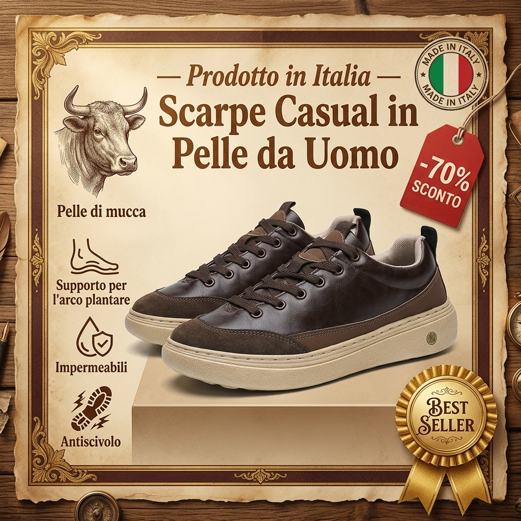 ⏰ Sconto del 70% oggi – Da non perdere! Scarpe ortopediche in pelle bovina dal design ergonomico, impermeabili e antiscivolo🦶efficaci nell'alleviare il dolore ai piedi✅️