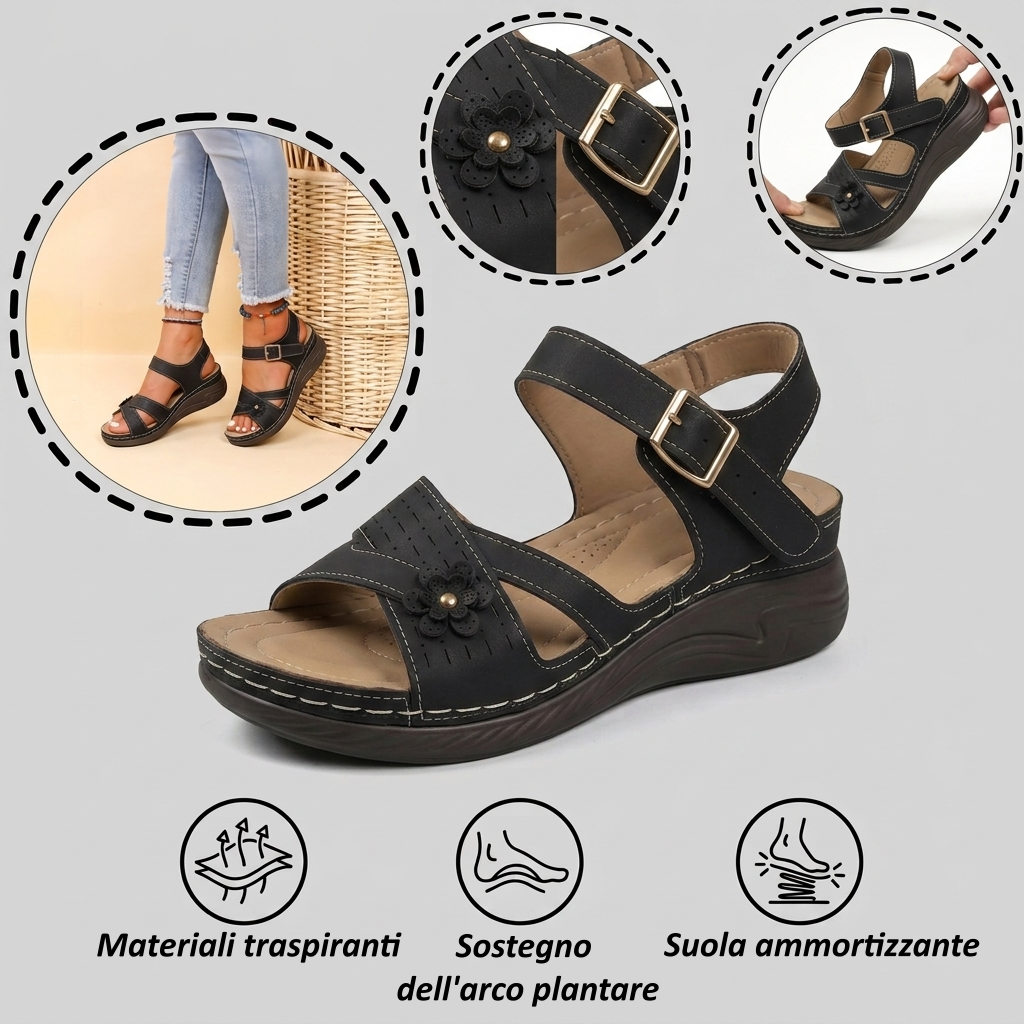 【⏰Ultimo giorno, 70% di sconto! Non perdete l'occasione!】Sandali ortopedici dal design ergonomico con assorbimento degli urti, ✅️scarpe ortopediche salutari progettate specificamente per le donne europee.
