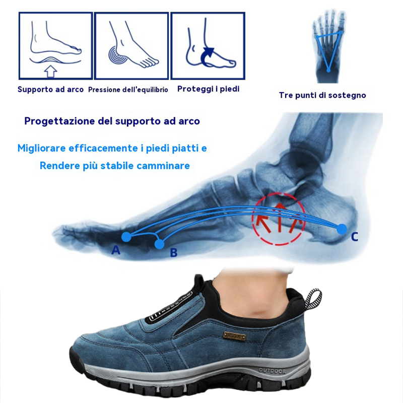 【⏰Ultimo giorno di sconto del 50% - non lasciartelo sfuggire】 Scarpe ortopediche dal design ergonomico - pelle bovina selezionata + cucite a mano 👞