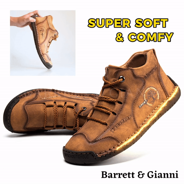 ⏰ Solo oggi: 70% di sconto - Non lasciartelo sfuggire! 🐂 Scarpe ortopediche da uomo migliorate, realizzate con vera pelle bovina australiana. Impermeabili e antiscivolo, 👞 cucite a mano. ✅ - Allevia efficacemente il dolore ai piedi.