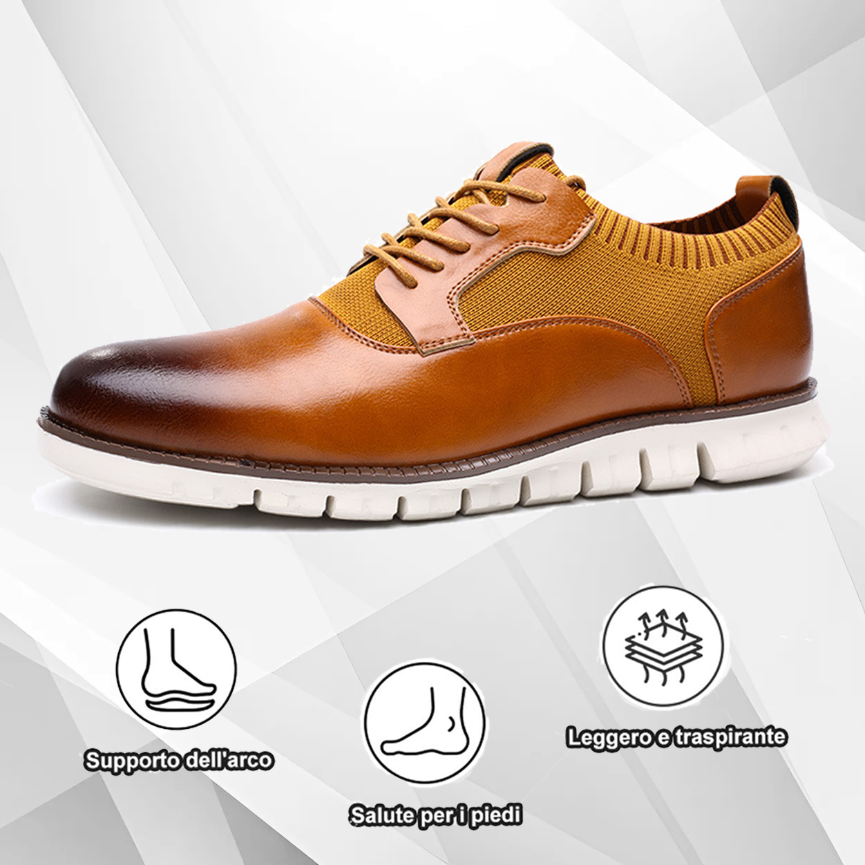 (🔥50% di sconto oggi - prendilo!) Scarpe ortopediche premium ed eleganti 👞 - Design ergonomico per alleviare il dolore
