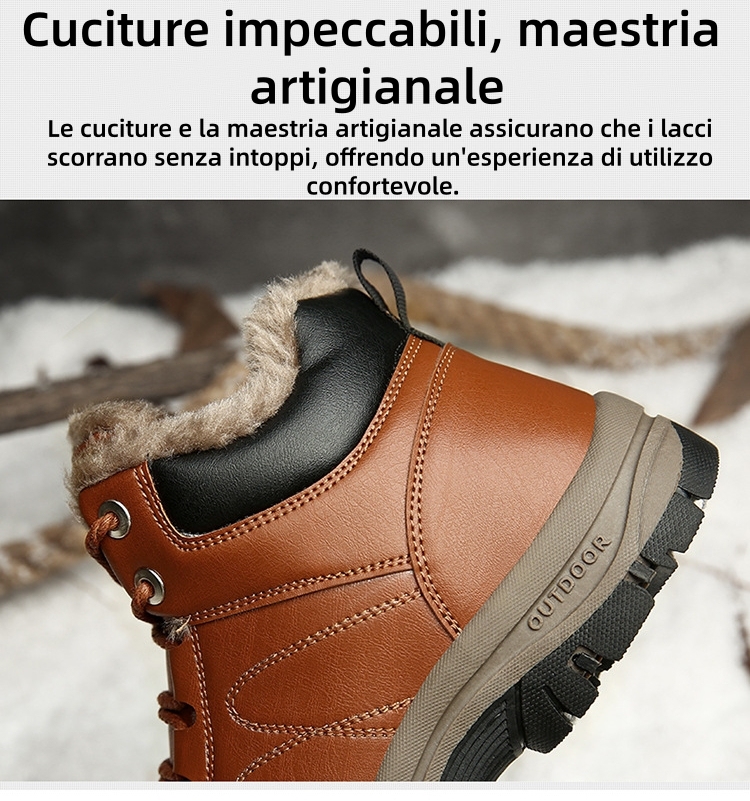 ⏰Sconto del 70% oggi, non lasciartelo sfuggire! 🐂 Scarpe invernali ortopediche da uomo, realizzate in vera pelle bovina australiana e lana 👞 Cucite a mano ✅ - Alleviano efficacemente il dolore ai piedi.