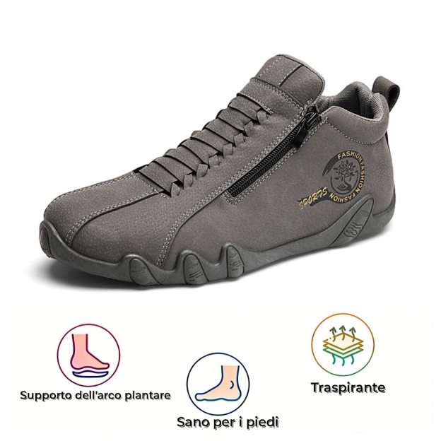 ⏰Sconto del 50% oggi, non perdete l'occasione! Nuove scarpe ortopediche ergonomiche in pelle scamosciata, migliorate di recente, alleviano efficacemente il dolore ai piedi🛡️, proteggono i piedi, sono traspiranti e comode, cucite a mano.