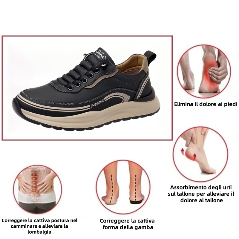 [⏰Oggi 50% di sconto - Non lasciartelo sfuggire] Scarpe ortopediche dal design ergonomico - Pelle di prima qualità + Cucite a mano 👞