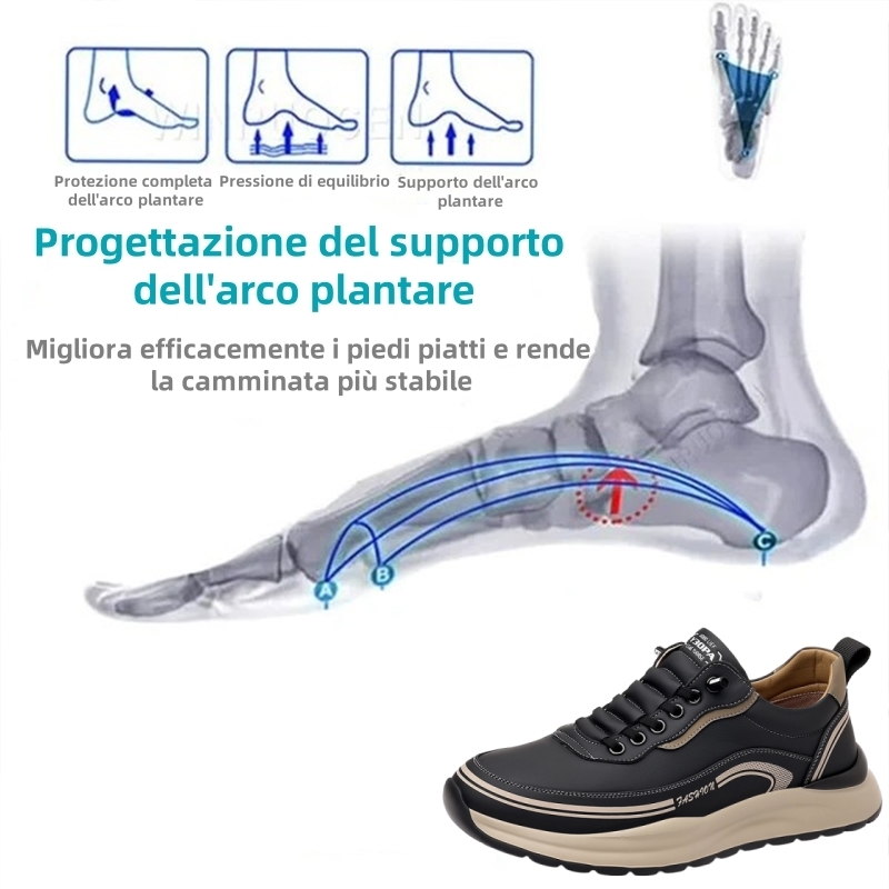 [⏰Oggi 50% di sconto - Non lasciartelo sfuggire] Scarpe ortopediche dal design ergonomico - Pelle di prima qualità + Cucite a mano 👞