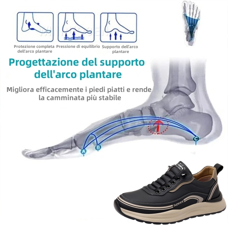 [⏰Oggi 50% di sconto - Non lasciartelo sfuggire] Scarpe ortopediche dal design ergonomico - Pelle di prima qualità + Cucite a mano 👞