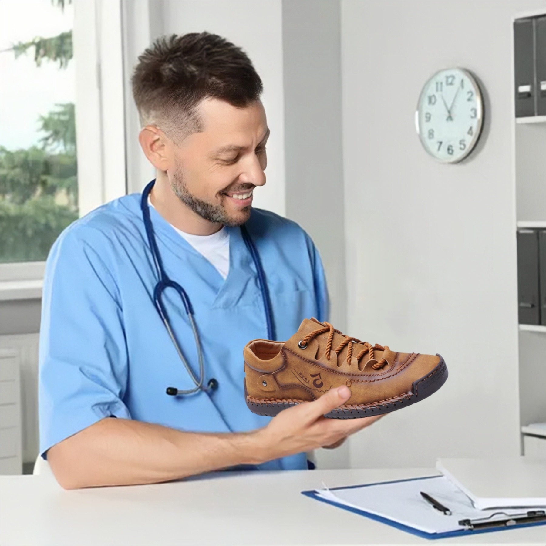 【🔥Sconto del 50% oggi - da non perdere】 Scarpe ortopediche dal design ergonomico - pelle di alta qualità + cucito a mano 👞