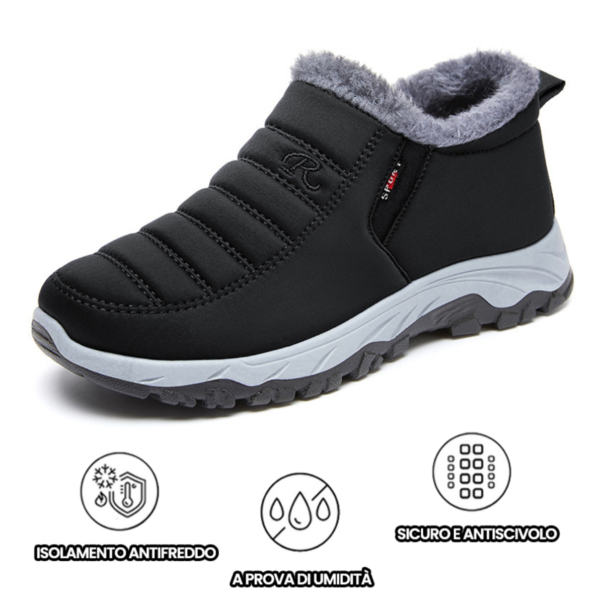 【⏰Ultimo giorno per il 50% di sconto - Non lasciartelo sfuggire!】Scarpe invernali ortopediche ergonomiche - fodera in lana  + vera pelle cucita a mano 👞