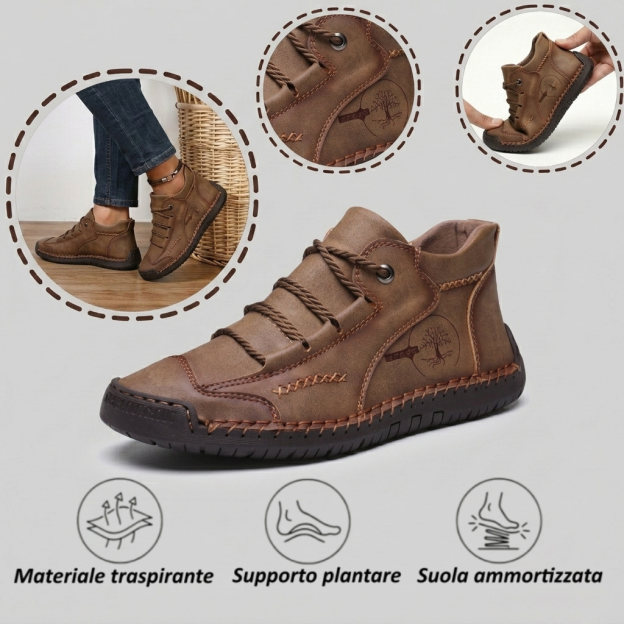 ⏰ Oggi sconto del 70% — Da non perdere!🐂 Nuove scarpe ortopediche da uomo in pelle bovina, impermeabili e antiscivolo,🦶 efficaci nell'alleviare il dolore ai piedi.
