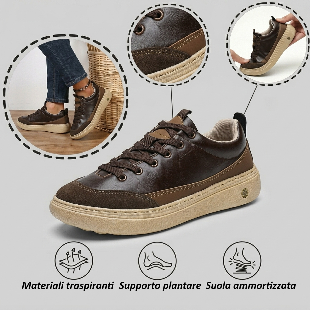 ⏰ Sconto del 70% oggi – Da non perdere! Scarpe ortopediche in pelle bovina dal design ergonomico, impermeabili e antiscivolo🦶efficaci nell'alleviare il dolore ai piedi✅️