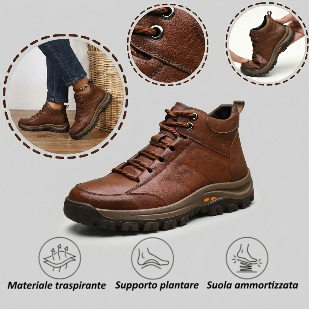 ⏰ Oggi sconto del 70% — Da non perdere!🐂 Nuove scarpe ortopediche da uomo in pelle bovina, impermeabili e antiscivolo,🦶efficaci nell'alleviare il dolore ai piedi.